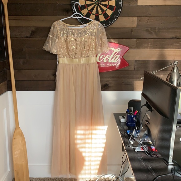 sachin and babi light blue dress Champagne Bridesmaid Dresses
